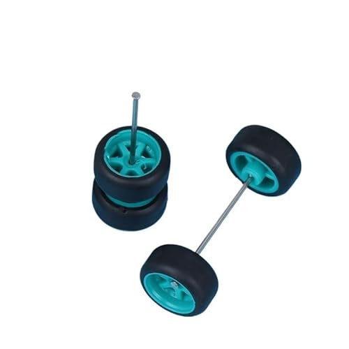 AFCAHEH 1:64 Räder for Hotw-Heels mit Gummireifen Modell Modellauto modifizierte Teile Rennfahrzeug 4 Farben(Green) von AFCAHEH