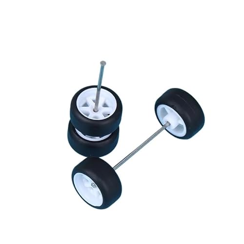 AFCAHEH 1:64 Räder for Hotw-Heels mit Gummireifen Modell Modellauto modifizierte Teile Rennfahrzeug 4 Farben(White) von AFCAHEH