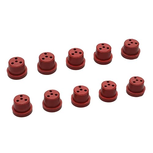 AFCAHEH 10 STÜCKE Benzin Kraftstofftank Stecker Ölleck Stopper Modell Flugzeug Spezielle Gummi Zapfen for RC DIY Flugzeug Teile(Red for Gasoline) von AFCAHEH