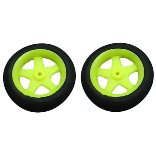 AFCAHEH 10 Stück superleichte 5-Speichen-Räder (Schwammreifen) Farbe Gelb/Schwarz for RC-Flugzeug-Ersatzspielzeug, Flugzeugzubehör, D30–46 mm(10pcs D36mm) von AFCAHEH