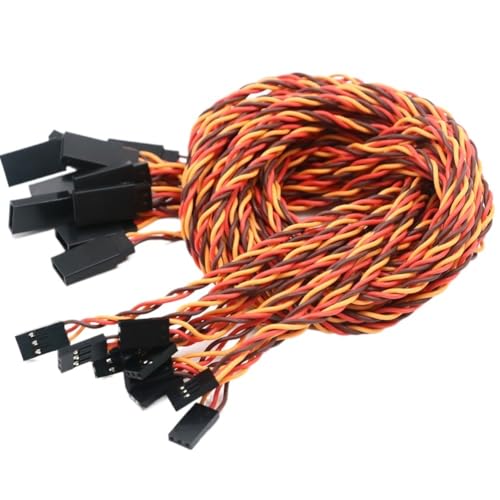 AFCAHEH 10 stücke 10/15 / 30/50 / 100cm Servo Verlängerung Kabel 30/60 core for Futaba JR Anti-störungen Servo for RC Hubschrauber Teil/(100CM 30core) von AFCAHEH