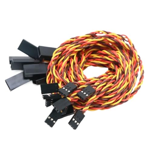 AFCAHEH 10 stücke 10/15 / 30/50 / 100cm Servo Verlängerung Kabel 30/60 core for Futaba JR Anti-störungen Servo for RC Hubschrauber Teil/(50CM 30core) von AFCAHEH