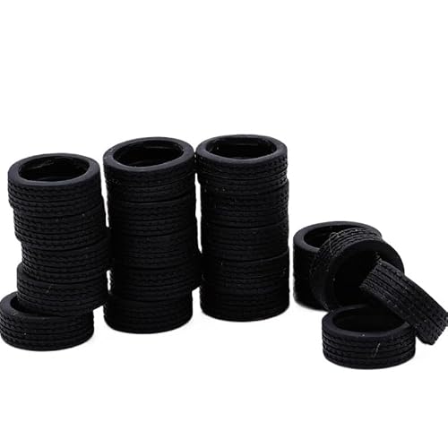 AFCAHEH 100 Stück for 1/64 1/32 Modellauto-Gummireifen 10,6 mm/11 mm/12 mm/14 mm/20 mm Reifen Reifen Ersatzteile for DIY Mini-Legierung Modellautos Szene(20mm) von AFCAHEH
