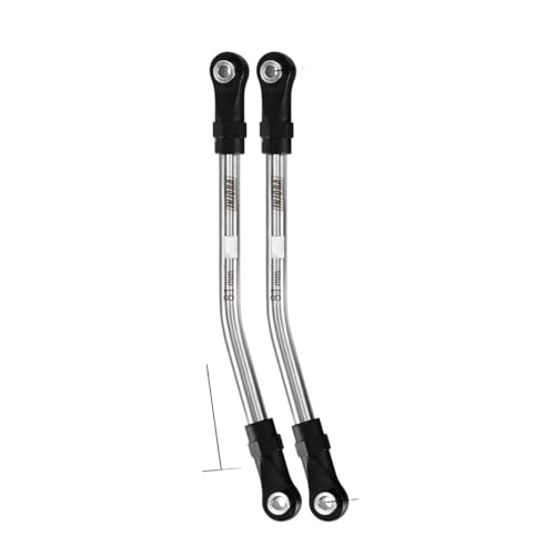 AFCAHEH 2 STÜCKE Edelstahl High Clearance Links mit Stangenenden for 1/10 RC Crawler Auto TRX4 SCX10 II SCX10 III VS4-10(2PCS 81mm) von AFCAHEH
