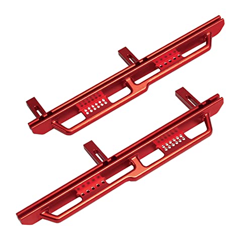 AFCAHEH 2 stücke Rock Sliders Metall Pedal Seite Bord Teile Seite Kollision Pedale forAxial SCX6 Jeep JLU 1/6 RC Crawler Wrangler Auto Teile(Rood) von AFCAHEH