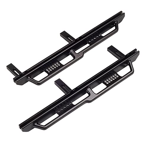 AFCAHEH 2 stücke Rock Sliders Metall Pedal Seite Bord Teile Seite Kollision Pedale forAxial SCX6 Jeep JLU 1/6 RC Crawler Wrangler Auto Teile(Zwart) von AFCAHEH