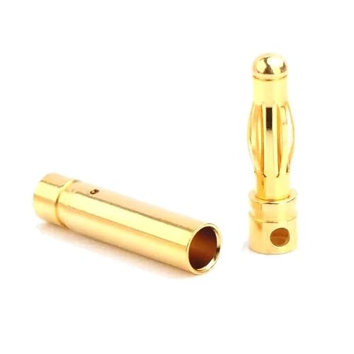 AFCAHEH 20 Stück/Los 4,0 mm 4 mm Gold Bullet Connector for RC-Akku-ESC (10 Paar) von AFCAHEH