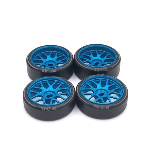 AFCAHEH 27mm Drift Räder for Wl Spielzeug 1/28 k969 k979 k989 k999 P929 P939 284131 iw04m iw02 rm02 rm03 dgawd MINI-Q KYOSHO RC Auto Teile(Blauw) von AFCAHEH