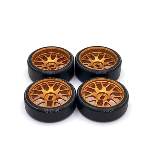 AFCAHEH 27mm Drift Räder for Wl Spielzeug 1/28 k969 k979 k989 k999 P929 P939 284131 iw04m iw02 rm02 rm03 dgawd MINI-Q KYOSHO RC Auto Teile(Yellow) von AFCAHEH
