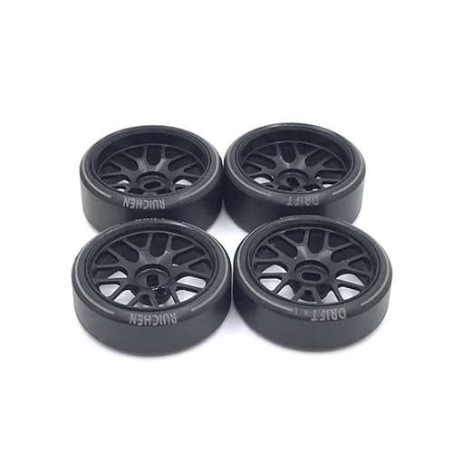 AFCAHEH 27mm Drift Räder for Wl Spielzeug 1/28 k969 k979 k989 k999 P929 P939 284131 iw04m iw02 rm02 rm03 dgawd MINI-Q KYOSHO RC Auto Teile(Zwart) von AFCAHEH