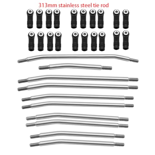 AFCAHEH 313 mm/324 mm Metallverbindungssatz, Lenkstange mit Nylon-Endsatz for Axial SCX10 SCX10II 90046 1/10 RC Crawler Car von AFCAHEH