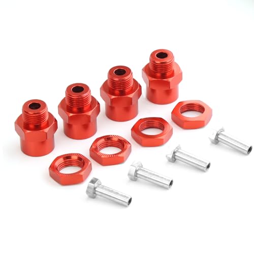 AFCAHEH 4 STÜCKE Aluminiumlegierung 12 mm bis 17 mm Radsechskantnaben Adapter Verlängerung Umwandlung Muttern for 1/10 RC Auto Upgrade 1/8 Reifen(Dark Grey) von AFCAHEH