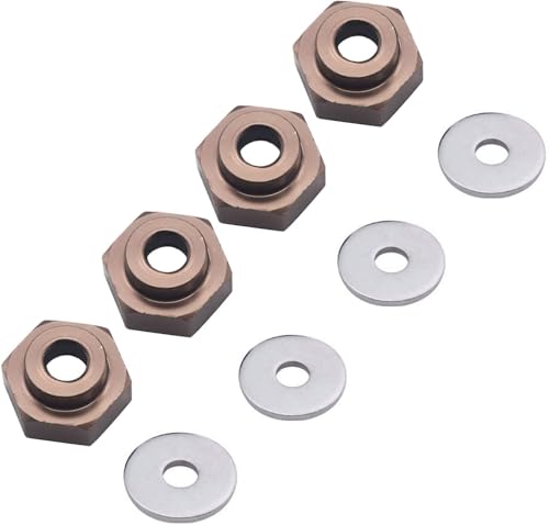 AFCAHEH 4 Stück 12 bis 17 mm Metall-Rad-Sechskantadapter-Antriebsnabe for Tam-iya Axial Trax-xas HPI Himoto HSP Losi Kyosho for RC 1/10 On-Road CarTruck von AFCAHEH