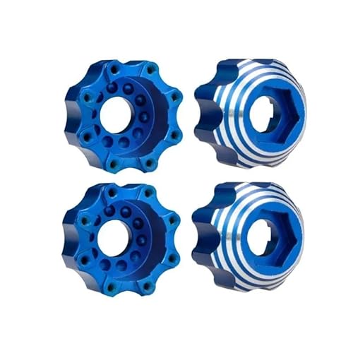 AFCAHEH 4 Stück 3,8-Zoll-Reifen-Metallrad-Sechskantadapter 8x32 auf 17 mm PRO635300 for 1/8 3,8-Zoll-PL-Proline-Serie-Radreifen-Upgrade-Teile(A Blue) von AFCAHEH