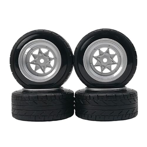 AFCAHEH 4 Stück 6/9 mm for Kunststofffelgen im Maßstab 1/10, 12 mm Sechskant-Hartplastikreifen for RC-Auto-Drift auf der Straße, Touring-Modell(Burgundy) von AFCAHEH