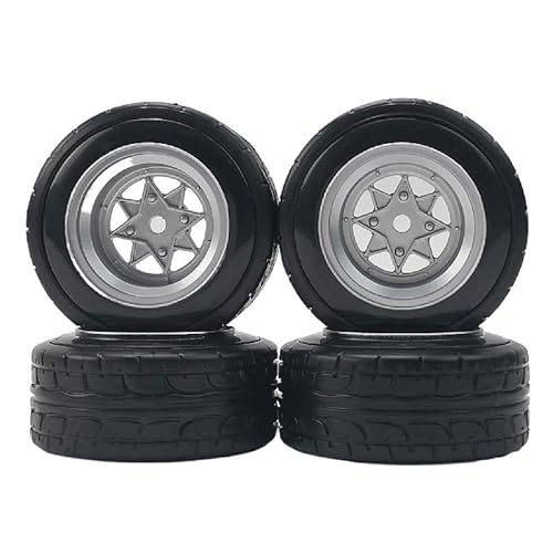 AFCAHEH 4 Stück 6/9 mm for Kunststofffelgen im Maßstab 1/10, 12 mm Sechskant-Hartplastikreifen for RC-Auto-Drift auf der Straße, Touring-Modell(Yellow) von AFCAHEH