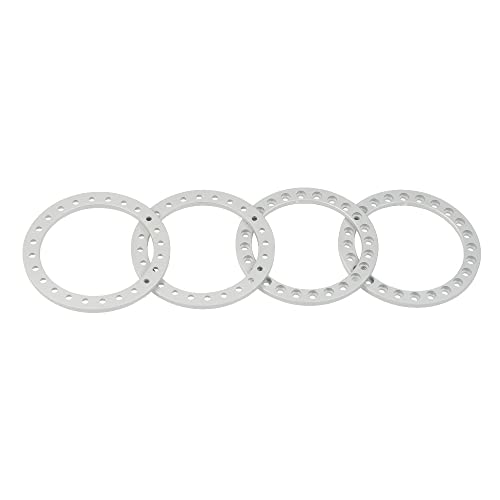 AFCAHEH 4 Stück Aluminiumlegierung 1,9 Zoll Felgen Ersatz Beadlock Ring for Axial SCX10 TRX-4 1/10 RC Crawler Auto Upgrade Teile(Matt Silver) von AFCAHEH