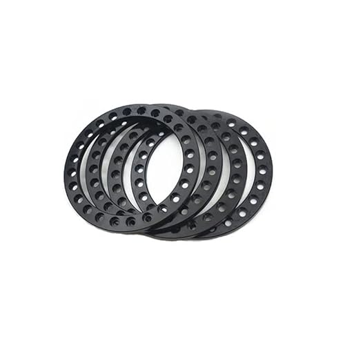AFCAHEH 4 Stück Aluminiumlegierung 1,9 Zoll Felgen Ersatz Beadlock Ring for Axial SCX10 TRX-4 1/10 RC Crawler Auto Upgrade Teile(Zwart) von AFCAHEH