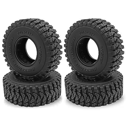 AFCAHEH 4 Stück Schlamm-Geländereifen, Räder, Gummireifen for 1/18 TRX4M Bronco Defender, 1/24 Axial SCX24 RC Micro Crawler Car(No.1 C-24x58x20mm) von AFCAHEH