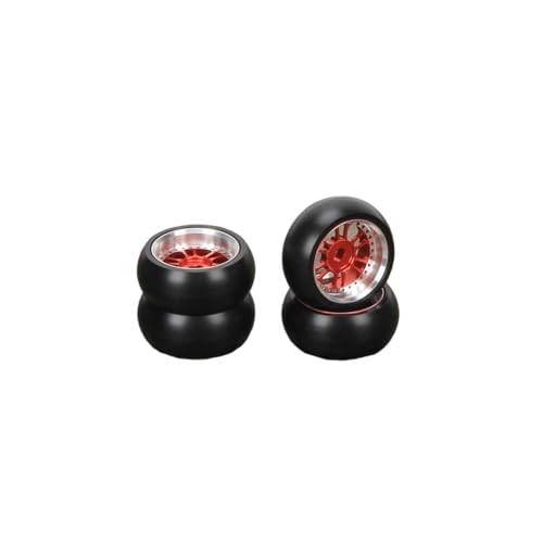 AFCAHEH 4 Teile/Satz Legierung felge Rad Klassische Drift Reifen Upgrades for rc 1/28 Wltoys K969 K989 P929 Drift Rally kyosho mini-Z(Rood) von AFCAHEH
