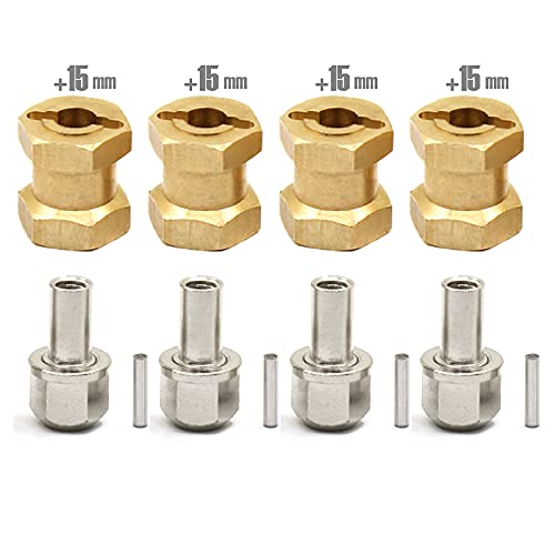 AFCAHEH 4 stücke 12mm/15mm/17mm Achse Erweitern Hexagon Rad Adapter for 1/10 RC Crawler Auto TRX4 RC4WD D90 D110 Axial Scx10 90046 catRC(15mm) von AFCAHEH