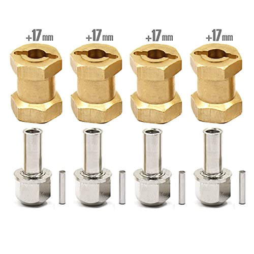 AFCAHEH 4 stücke 12mm/15mm/17mm Achse Erweitern Hexagon Rad Adapter for 1/10 RC Crawler Auto TRX4 RC4WD D90 D110 Axial Scx10 90046 catRC(17mm) von AFCAHEH