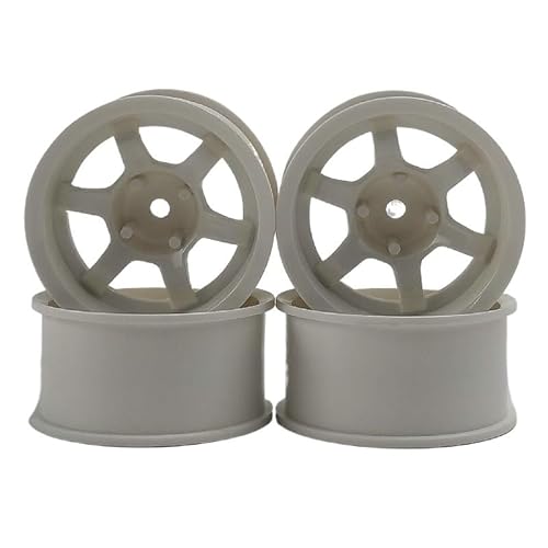 AFCAHEH 4 stücke 9mm for RC Auto 1/10 Skala Kunststoff Räder Felgen 12mm Drift Auf straße Touring Modell Hobby(White) von AFCAHEH