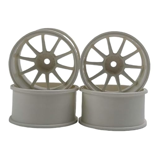 AFCAHEH 4 stücke 9mm for RC Auto 1/10 Skala Kunststoff Räder Felgen 12mm Drift Auf straße Touring Modell Hobby(Yellow) von AFCAHEH