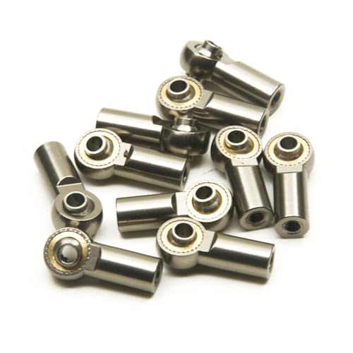 AFCAHEH 5/10 Stück Aluminium M3 im Uhrzeigersinn Gewinde Kugelkopf Spurstangenkopf Gelenk for Axial SCX10 Sakura D4 1/10 RC Auto Upgrade Teile(10Pcs Titanium) von AFCAHEH