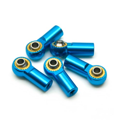 AFCAHEH 5/10 Stück Aluminium M3 im Uhrzeigersinn Gewinde Kugelkopf Spurstangenkopf Gelenk for Axial SCX10 Sakura D4 1/10 RC Auto Upgrade Teile(5Pcs Blue) von AFCAHEH