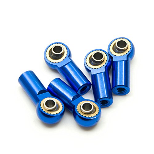 AFCAHEH 5/10 Stück Aluminium M3 im Uhrzeigersinn Gewinde Kugelkopf Spurstangenkopf Gelenk for Axial SCX10 Sakura D4 1/10 RC Auto Upgrade Teile(5Pcs Royal Blue) von AFCAHEH