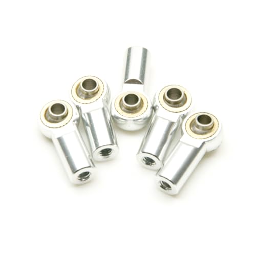 AFCAHEH 5/10 Stück Aluminium M3 im Uhrzeigersinn Gewinde Kugelkopf Spurstangenkopf Gelenk for Axial SCX10 Sakura D4 1/10 RC Auto Upgrade Teile(5Pcs Silver) von AFCAHEH