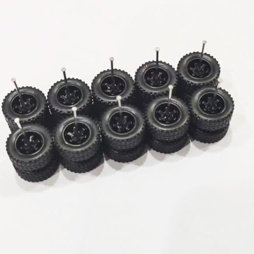 AFCAHEH 5 Sets for 1/64 14mm Off Road Truck Modell Räder Reifen Reifen Ersatzteile for 1:64 SUV Jeep Offroad(TE37 Black) von AFCAHEH