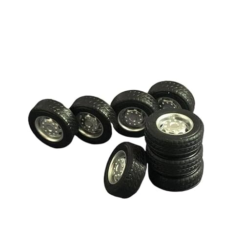 AFCAHEH 80 Stück (20 Sets) 12,6 mm for 1/64 Mini-Leichtmetall-LKW-Räder mit Gummireifen, Auto 2022, Felgen, Reifen for Matchbox Domeka HW-Modellautos von AFCAHEH