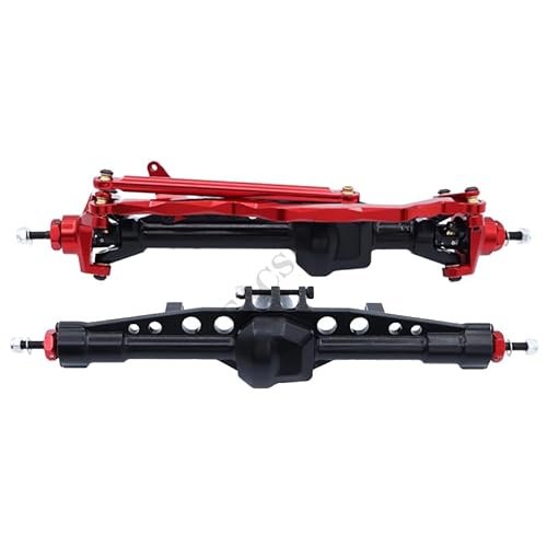 AFCAHEH Aluminium Vorne Hinten Achsen for 1/10 Axial SCX10 III Bronco AXI03014T1 Achse RC Crawler Auto Upgrade Teil(Set Red) von AFCAHEH
