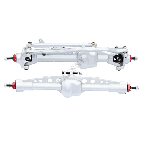 AFCAHEH Aluminium Vorne Hinten Achsen for 1/10 Axial SCX10 III Bronco AXI03014T1 Achse RC Crawler Auto Upgrade Teil(Set Silver) von AFCAHEH