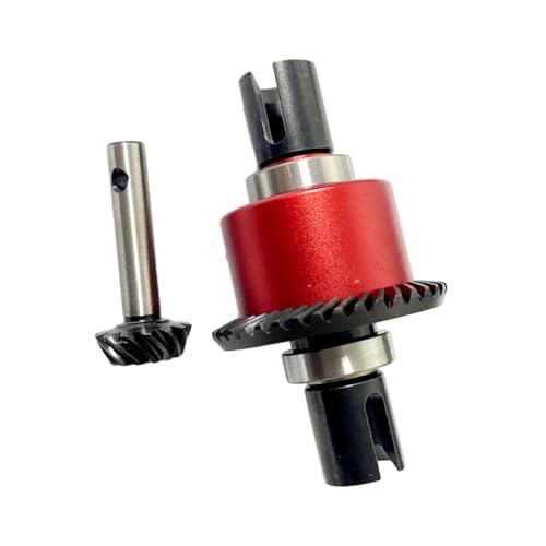AFCAHEH Aluminiumlegierung vorne hinten Differential Diff Case 14T Antriebszahnrad Hauptzahnradsatz for 1/10 RC LOSI Baja Rey 4WD RC Upgrade Teile(Red Front) von AFCAHEH