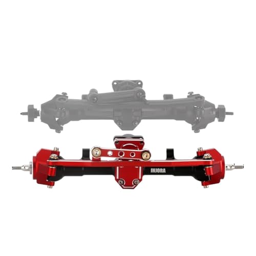 AFCAHEH CNC Aluminium Vordere Hinterachsen 4mm Erweitertes Set for 1/24 RC Crawler Axial SCX24 C10 Jeep JLU Gladiator Bronco Upgrade Teile(Light Grey) von AFCAHEH