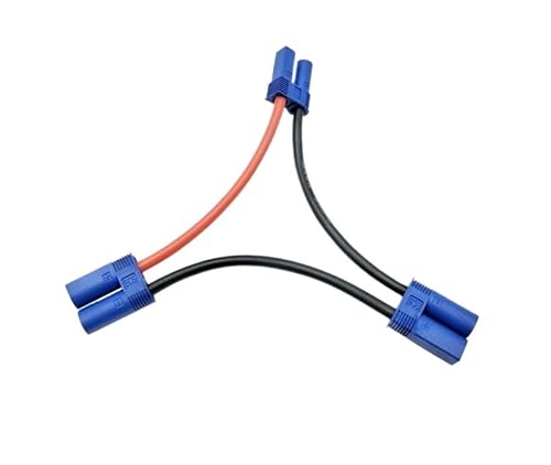 AFCAHEH EC5 Parallel Batterie Anschlusskabel Dual Extension Y Splitter 12AWG Silikon Draht 10CM Y/O Stil for Rc Spielzeug(O 1 Male to 2 Female) von AFCAHEH