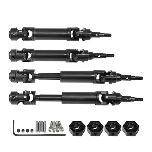 AFCAHEH Edelstahl Vorderachse Welle und Hinten Antriebswelle for TRAX-XAS 1/10 Ford Fiesta ST Rally RC Auto Upgrade Teile(Zwart) von AFCAHEH