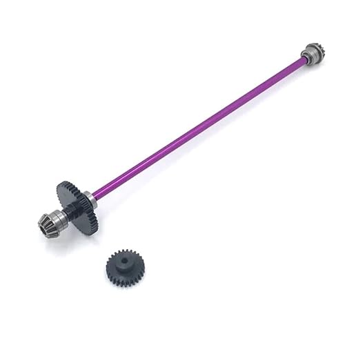 AFCAHEH Fernbedienung Auto Teile Metall Upgrade Center Antriebswelle Montage 27T Motor Getriebe for 1/12 124016 124017 124018 124019(Purple) von AFCAHEH
