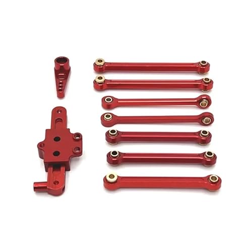 AFCAHEH Feste Stange Lenkung Gruppe Servo Arm for WL-Toys 124006 12427 12427 12428 OP Metall Upgrade Teile Rc Modell Crawler Auto LKW Buggy(Rood) von AFCAHEH