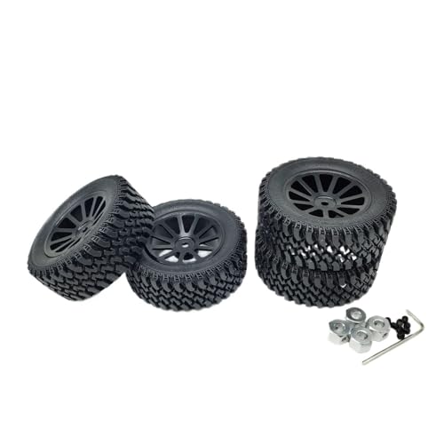 AFCAHEH MN98 MN99 D90 rc Auto Metall felgen mit Gummi Reifen 4 stücke 80MM Reifen Upgrade zubehör Teil(Zwart) von AFCAHEH