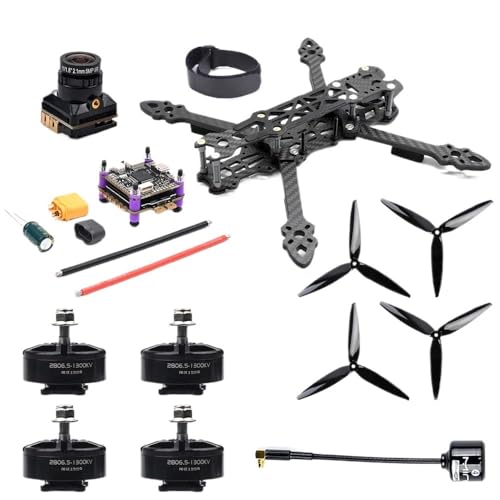 AFCAHEH Mark4 7 Zoll 295 mm Kohlefaserrahmen F4 F405 Flugsteuerung 60A ESC 2806.5 2807 1300KV Motor 5,8G 1,6 W/2,5 W FPV VTX RC Set(Without VTX Set) von AFCAHEH