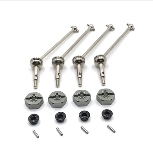 AFCAHEH Metal Upgrade Front and Rear Propshaft 12mm Adapter for Wlt-oys 144001 144002 144010 124016 124017 124018 124019 RC Car Parts(Light Grey) von AFCAHEH