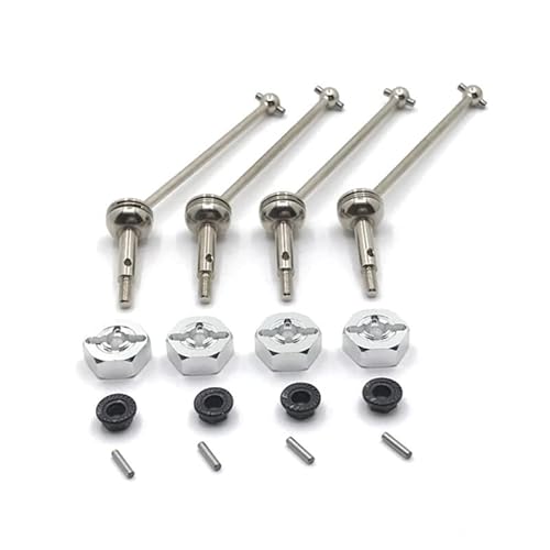 AFCAHEH Metal Upgrade Front and Rear Propshaft 12mm Adapter for Wlt-oys 144001 144002 144010 124016 124017 124018 124019 RC Car Parts(White) von AFCAHEH