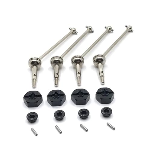 AFCAHEH Metal Upgrade Front and Rear Propshaft 12mm Adapter for Wlt-oys 144001 144002 144010 124016 124017 124018 124019 RC Car Parts(Zwart) von AFCAHEH