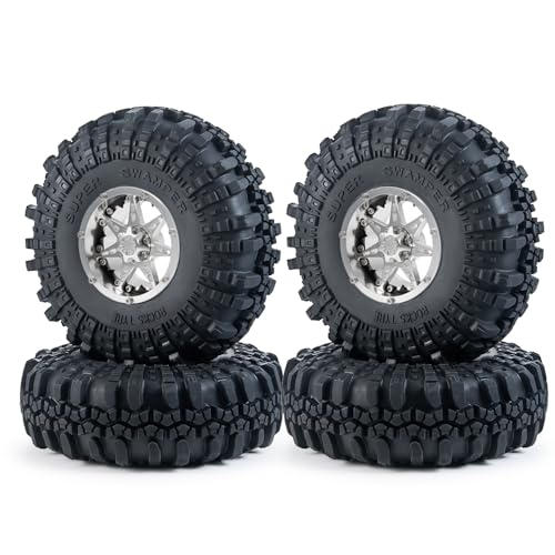 AFCAHEH Metall 2,2 Zoll Beadlock-Felgennaben mit 137 mm Außendurchmesser Gummireifen for Axial Wraith TRX-4 1/10 RC Crawler Modellautoteil(Light Green) von AFCAHEH