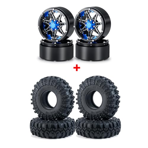 AFCAHEH Metall 2,2 Zoll Beadlock-Felgennaben mit 137 mm Außendurchmesser Gummireifen for Axial Wraith TRX-4 1/10 RC Crawler Modellautoteil(Light Yellow) von AFCAHEH