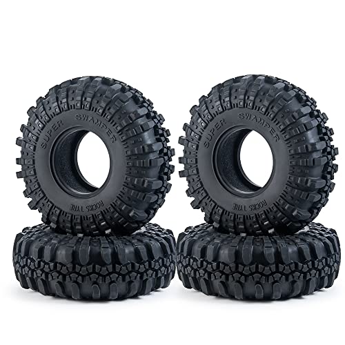 AFCAHEH Metall 2,2 Zoll Beadlock-Felgennaben mit 137 mm Außendurchmesser Gummireifen for Axial Wraith TRX-4 1/10 RC Crawler Modellautoteil(White) von AFCAHEH